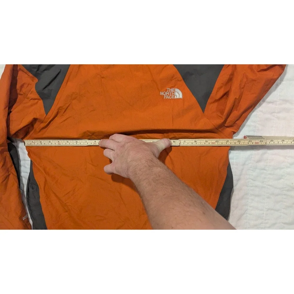 THE NORTH FACE Men's Small Orange Gore-Tex Waterproof Ripstop Rain Jacket Hooded